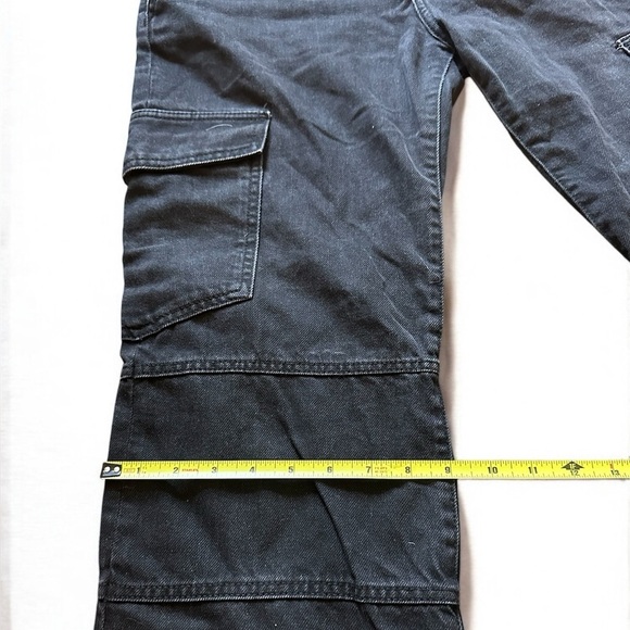 Zara Mid Waist Washed Black Denim Cargo Jeans US 6 - Picture 12 of 14